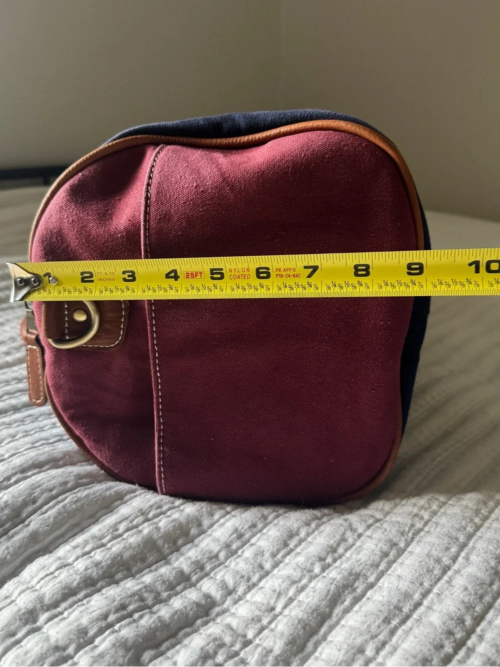 Vintage LPGA Queen City Championship Golf Duffle Bag Canvas Brown Leather Trim